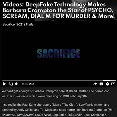 Videos: DeepFake Technology Makes Barbara Crampton the Star of PSYCHO, SCREAM, DIAL M FOR MURDER & More!